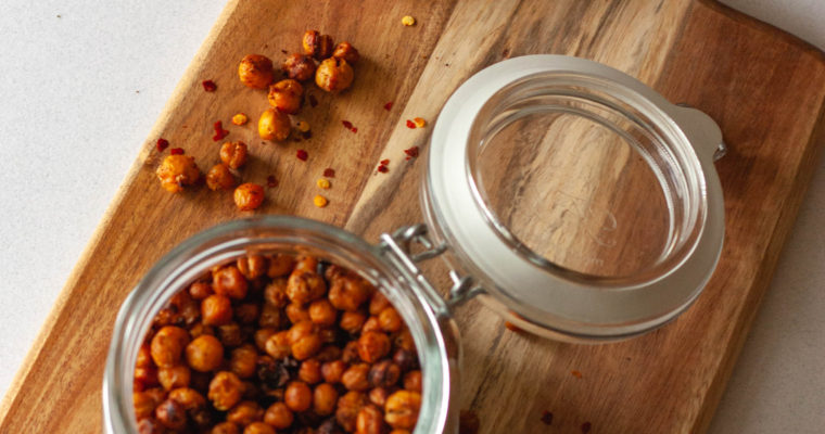 Garlic Chili Lime Roasted Chickpeas